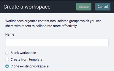 Espaço de trabalho de clonagem